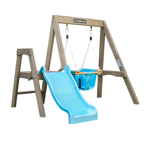 KidKraft First Play Wooden Swing Set , Swing set , Swing Set for Toddlers , Baby Swing Set for Backyard , First Play Swing Set by KidKraft