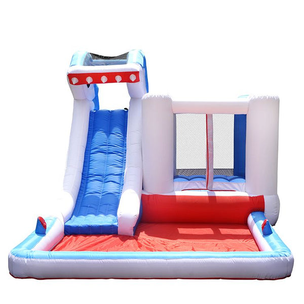 Gambol - Bouncy Shark Jumper W/ Double Slide Water Park