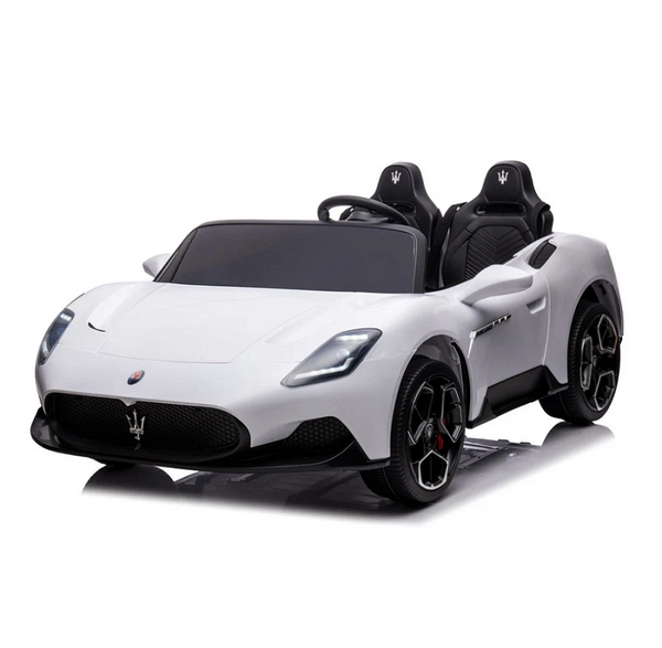 Gambol Maserati ride on car, white kids electric car, 24V ride on car, 4x4 kids car, two seater ride on toy