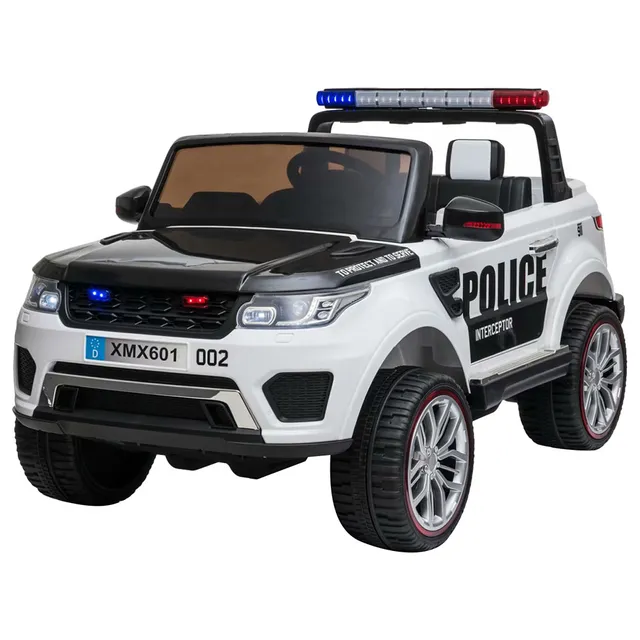 Gambol ride on car, white police SUV toy, baby powered car, kids electric ride on