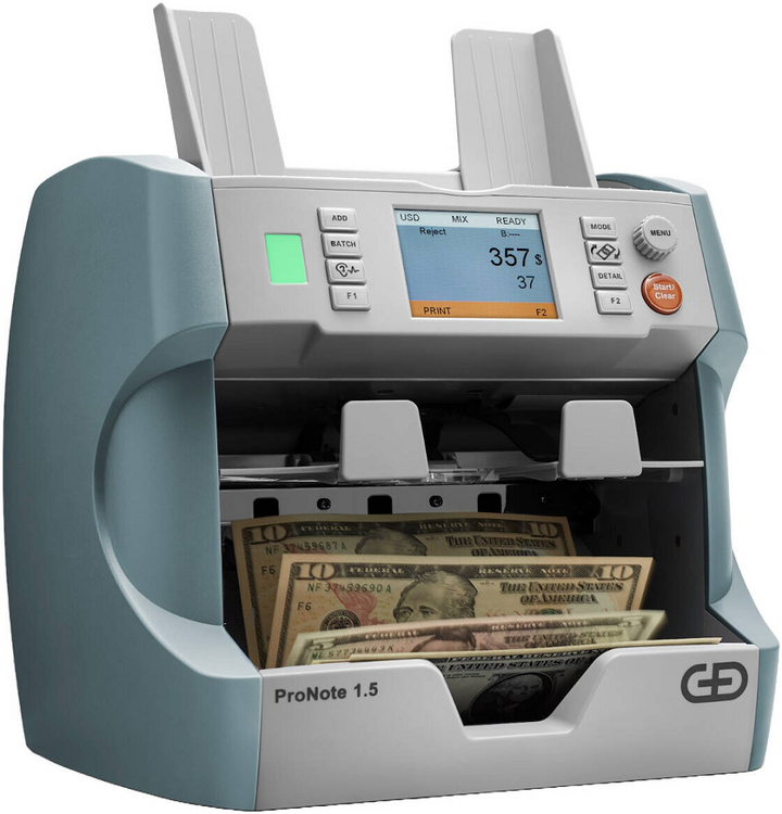 G&D ProNote 1.5, money counting machine, compact currency counter, note counting machine, cash counter, ProNote series, Giesecke & Devrient, Toyzinn