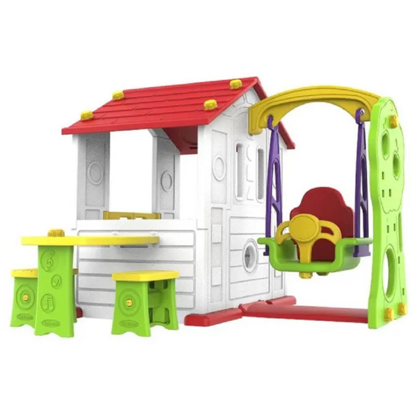 Gambol - Sun N Shine Playhouse W/ Swing, Picnic Table & Chairs