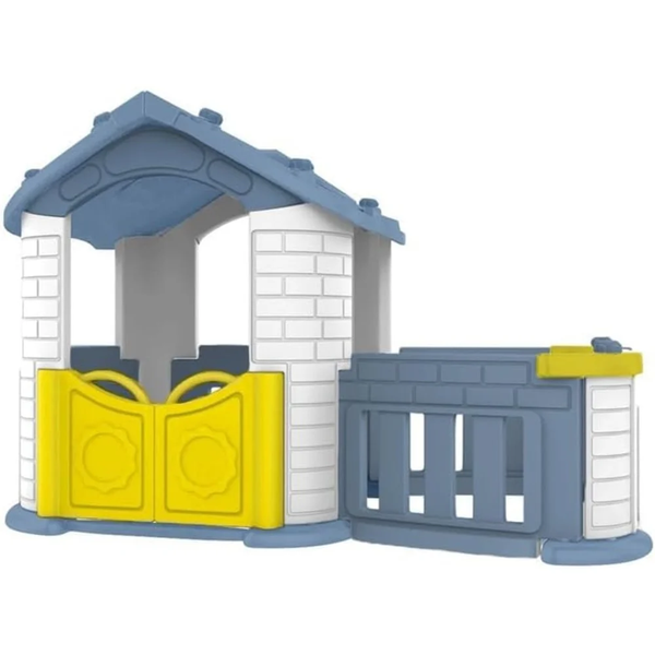 Gambol - Kids Cottage Plastic Playhouse with Fence - Blue