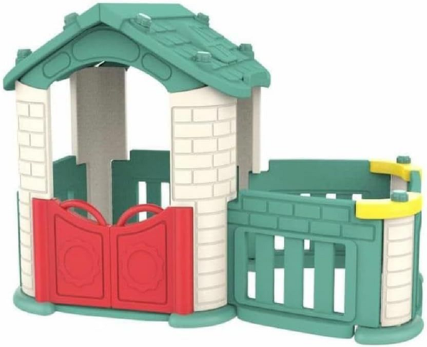 Gambol Kids Cottage Playhouse with Fence - Green | Toyzinn