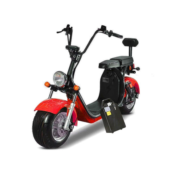 Gambol Harley Red Spider, high speed electric bike, Coco 2-wheel motorcycle, red spider e-scooter, Toyzinn electric Harley, sporty electric motorcycle