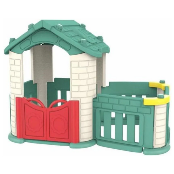 Gambol Kids Cottage Playhouse with Fence - Green | Toyzinn
