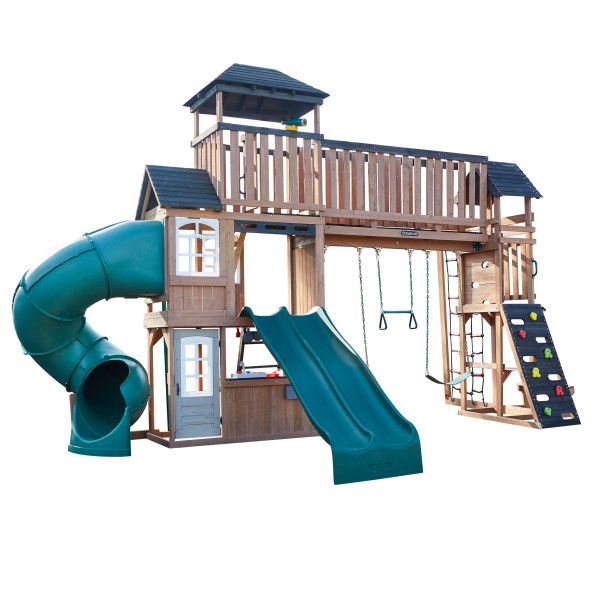 KidKraft swing set, Treetop Observatory, outdoor playset, wooden swing set, backyard playground, Toyzinn toys, kids outdoor play, climbing frame