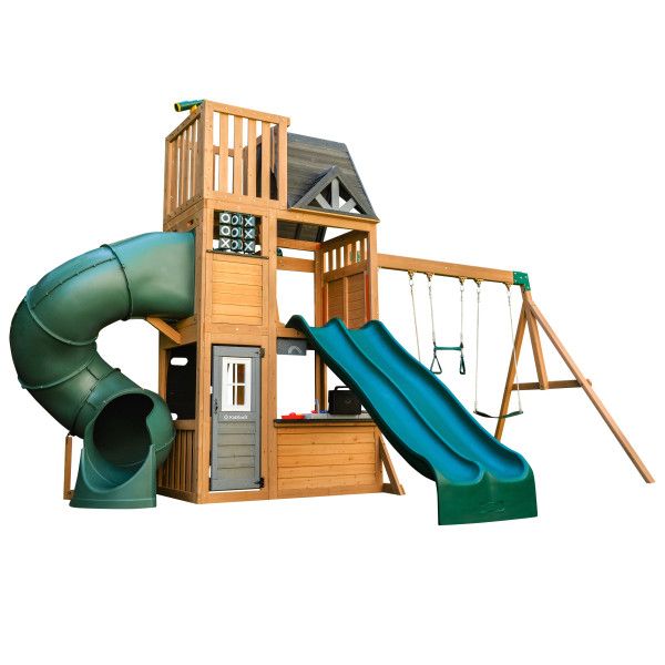 KidKraft Summit View, swing set, backyard playset, outdoor play, kids playground, Toyzinn toys, wooden playset, kids swing and slide