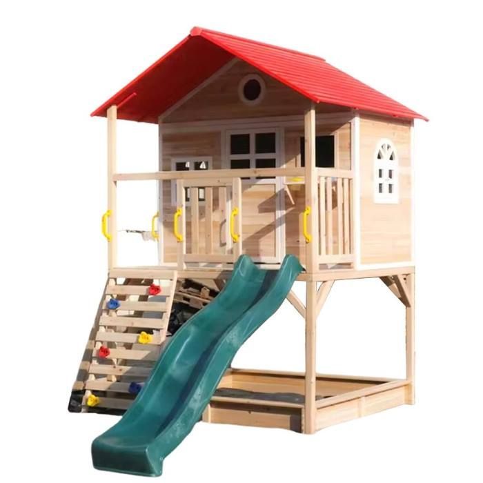 Wooden Playhouse, Playhouse with Slide, Climbing Wall Playset, Kids Outdoor Playhouse بيت خشبي للأطفال, منزل ألعاب مع منزلق, جدار تسلق للأطفال, بيت ألعاب خارجي, مجموعة ألعاب خشبية, ألعاب جيمبول